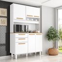 Ver imagem 1 de Kit Prime Armário para Cozinha 6 Portas 2 Gavetas (1,20 m) Branco