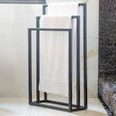 Ver imagem 2 de Toalheiro de Chão para Banheiro Luxe em Aço D09 Preto - Mpozenato