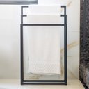 Ver imagem 6 de Toalheiro de Chão para Banheiro Luxe em Aço D09 Preto - Mpozenato