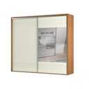 Ver imagem 3 de Guarda Roupa com Espelho 2 Portas de Correr 2 Gavetas 267cm 100% MDF Off White/Freijó