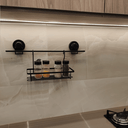 Ver imagem 2 de Barra para Cozinha com Ventosa 50cm Preta Pendurar Utensílios Toalha Faciliti Schmitt