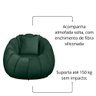 Poltrona Concha com Almofada Base Arco Giratória Veludo Cor Verde - 3
