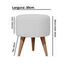 Ver imagem 4 de Kit 2 Puff Redondo Linho Sala Quarto Banqueta Pés Polipropileno - Bege Claro
