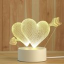 Ver imagem 1 de Luminária de Mesa Abajur 3d Corações Led 3000k 16cm 15872-pl