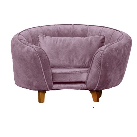 Poltrona Pet Baby Lady Cães e Gatos Confortável Apartamento Luxo Veludo Rose