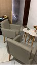Ver imagem 5 de Poltrona para Quarto Infantil Tecido Suede Resistente Espaço Pequeno Pés de Madeira Estudo