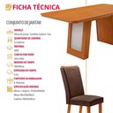 Ver imagem 7 de Conjunto de Jantar Carolina Laminado 6 Lugares Tampo MDF Cadeiras Lisa Veludo Marrom Naturalle 180cm