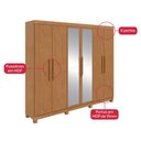 Ver imagem 4 de Guarda-Roupa Casal Easy Slim 6 Portas com Espelho e Pés Amêndoa Clean