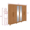 Ver imagem 3 de Guarda-Roupa Casal Easy Slim 6 Portas com Espelho e Pés Amêndoa Clean