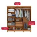 Ver imagem 5 de Guarda-Roupa Casal Easy Slim 6 Portas com Espelho e Pés Amêndoa Clean
