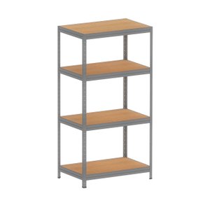 ESTANTE DE AÇO PESADA 185X92X60 4 PRAT. MAD. PANDIN - CINZA EPP1850X600 PRAT MAD