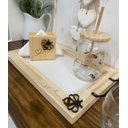 Ver imagem 4 de Kit Mesa Posta Abelha Decoração Cozinha, Porta Papel, Porta Utensilio e Bandeja