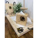 Ver imagem 1 de Kit Mesa Posta Abelha Decoração Cozinha, Porta Papel, Porta Utensilio e Bandeja