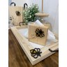 Kit Mesa Posta Abelha Decoração Cozinha, Porta Papel, Porta Utensilio e Bandeja - 1