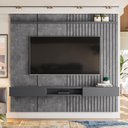 Ver imagem 1 de Painel Bless 2.3 Ripado Com Prateleira 25mm Para Tv Até 75 Polegadas Lukaliam Móveis - Cimento