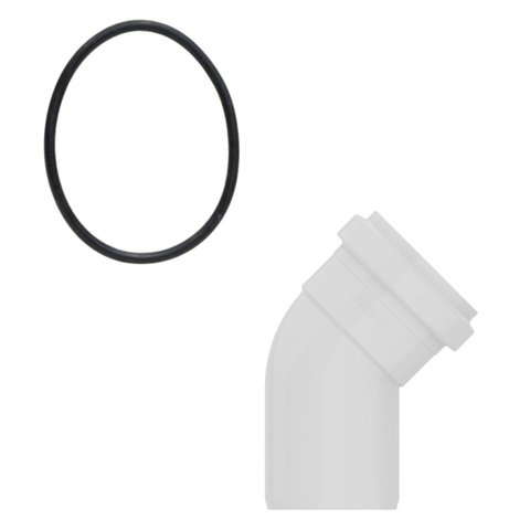 Joelho 45º Esgoto 100mm + Anel de Vedação P/ Esgoto Dn100