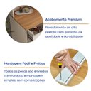 Ver mais imagens de Penteadeira MDF 9 Gavetas com Espelho e LED Bege/Argila/Carvalho Hanover