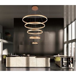 Pendente 20x40x60x80x100cm 188w 3k Aluminio Dourado Sindora - 3
