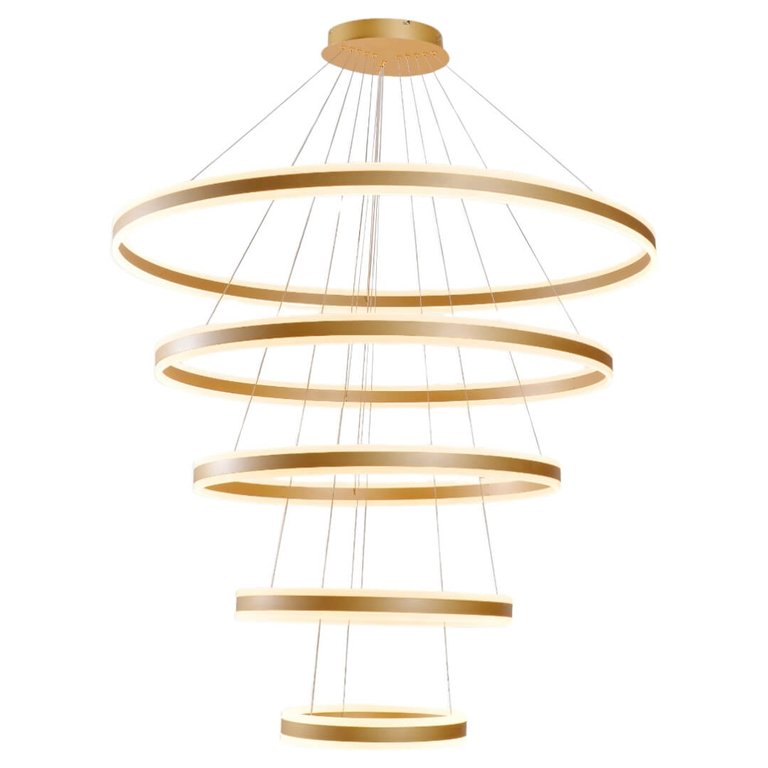 Pendente 20x40x60x80x100cm 188w 3k Aluminio Dourado Sindora Pendente 20x40x60x80x100cm 188w 3k Aluminio Dourado Sindora