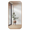 Ver imagem 1 de Espelho Orgânico Decorativo Retangular Grande Moderno Sala Quarto Banheiro Caramelo