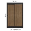 Ver imagem 4 de Guarda-roupa Solteiro 2 Portas de Correr Preto/rustic Milano Madesa