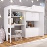 Cama Alta Multifuncional com Baú e Estação de Trabalho Lion Art In Móveis Branco Cestaplus - 2