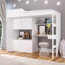 Cama Alta Multifuncional com Baú e Estação de Trabalho Lion Art In Móveis Branco Cestaplus - 1