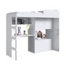 Cama Alta Multifuncional com Baú e Estação de Trabalho Lion Art In Móveis Branco Cestaplus - 4