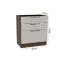 Ver imagem 3 de Balcão 80cm 3 Gavetas Cozinha Lisboa sem Tampo