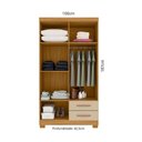 Ver imagem 3 de Guarda-Roupa Solteiro com 4 Portas e 2 Gavetas 100cm Multimóveis CR35675 Madeirado/Off White