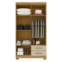 Ver imagem 4 de Guarda-Roupa Solteiro com 4 Portas e 2 Gavetas 100cm Multimóveis CR35675 Madeirado/Off White
