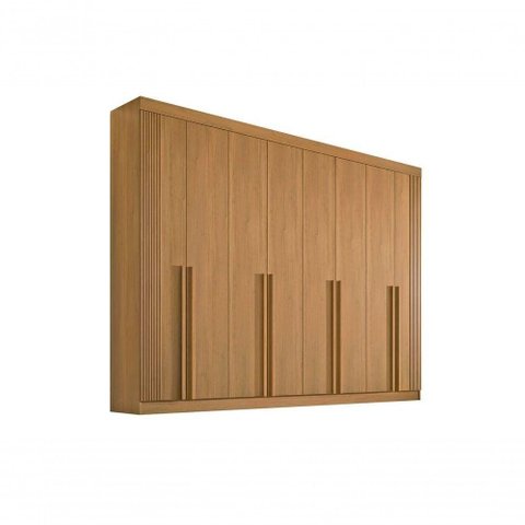 Guarda Roupa Casal 8 Portas Ripado 8 Gavetas sem Pés Daymont - D' Doro Cinamomo/Ripado