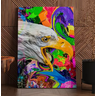 Quadro Decorativo Cabeça Aguia Colorida 60x90 50x70 Sala:60x90 - 2
