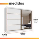 Ver imagem 3 de Guarda Roupas Casal com Espelho Ripado 2 Portas 6 Gavetas Sophia