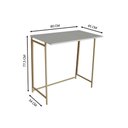 Ver imagem 3 de Mesa Dobrável Portátil 80cm X 77,5cm Industrial Pés em Metal Cor:arenas com Dourado