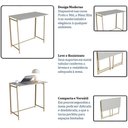 Ver imagem 5 de Mesa Dobrável Portátil 80cm X 77,5cm Industrial Pés em Metal Cor:arenas com Dourado