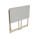 Ver imagem 4 de Mesa Dobrável Portátil 80cm X 77,5cm Industrial Pés em Metal Cor:arenas com Dourado
