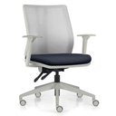 Ver imagem 1 de Cadeira de Escritório Giratória Diretor Flow F02 Base Cinza Sintético Azul - Lyam Decor