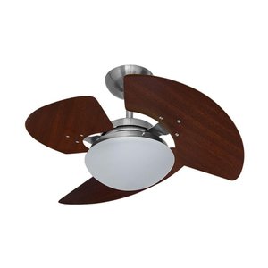 Ventilador de Teto Tron Aventador Stilo 3 Pás Tabaco - Aço Escovado 127v
