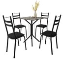 Ver imagem 1 de Conjunto de Mesa Sala de Jantar com 4 Cadeiras Leia Tubular Granito Artefamol