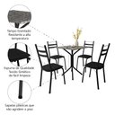 Ver imagem 5 de Conjunto de Mesa Sala de Jantar com 4 Cadeiras Leia Tubular Granito Artefamol