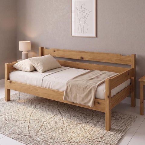 Sofa Cama Solteiro Madeira Maciça Classico Resistente