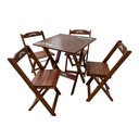Ver imagem 1 de Conjunto Mesa Dobrável 60x60 com 4 Cadeiras de Madeira Personalizada Jack Imbuia - Tarimatã