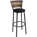 Ver imagem 3 de Kit 3 Banquetas Altas Preta com Encosto Junco Capuccino Assento Preto