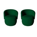 Ver imagem 1 de Kit 2 Poltronas Decorativa Beatriz Orgânica Bouclé Verde