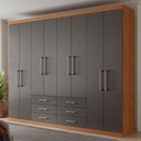 Ver imagem 1 de Guarda-roupa Casal Belize 8 Portas 6 Gavetas Jatoba/grafite - Pnr Móveis