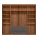 Ver imagem 5 de Guarda-roupa Casal Belize 8 Portas 6 Gavetas Jatoba/grafite - Pnr Móveis