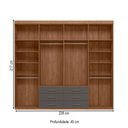 Ver imagem 4 de Guarda-roupa Casal Belize 8 Portas 6 Gavetas Jatoba/grafite - Pnr Móveis