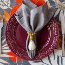 Ver imagem 4 de Kit Jogo Americano 4 Lugares Mesa Posta Cor Floral C 45x36cm:floral com Fundo Cinza