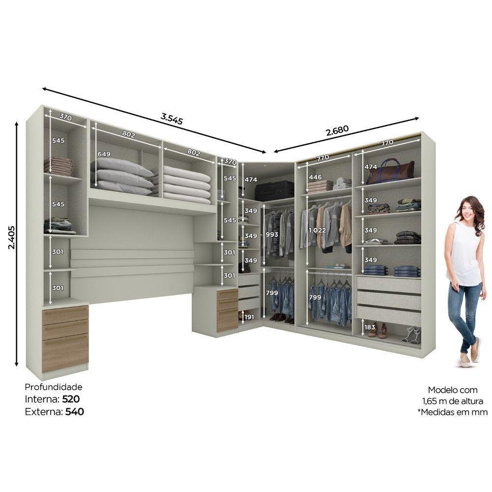 Quarto Modulado Completo Henn Seletto 5 Peças Areia Jequitiba - 5